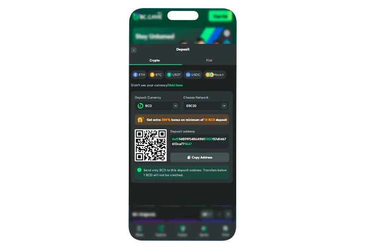 Choosing one deposit method