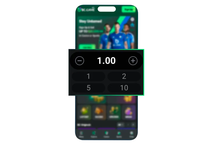 Enter the desired bet amount