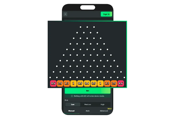 Controlling the balls in the Plinko game