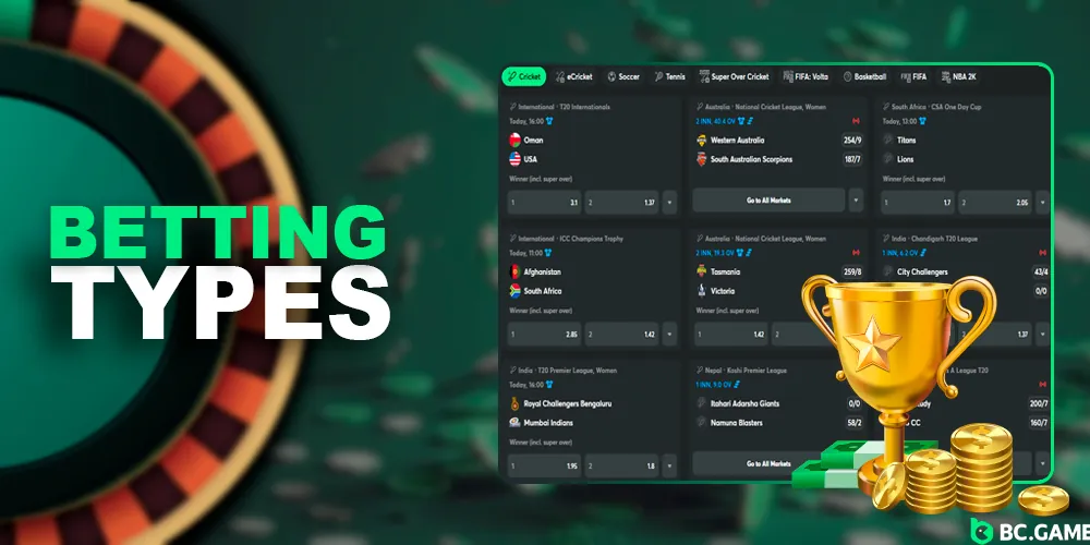Types of sports betting